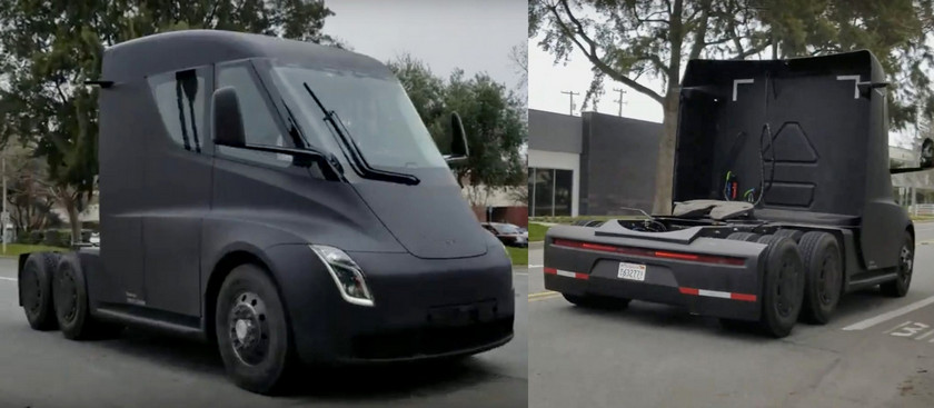 Прототип электрофуры Tesla Semi катается по Калифорнии (видео)