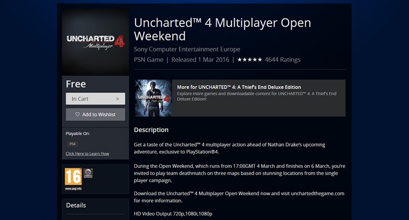 Sony намекнула на бета-выходные Uncharted 4