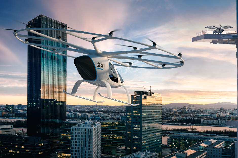 Intel showed at CES the concept of a flying car Volocopter (no, it's a drone)