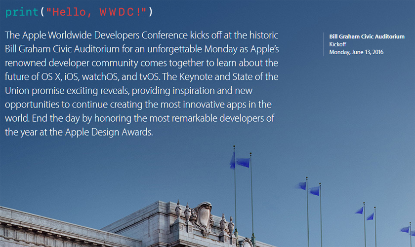 Конференция WWDC 2016 для разработчиков Apple состоится 13-17 июня