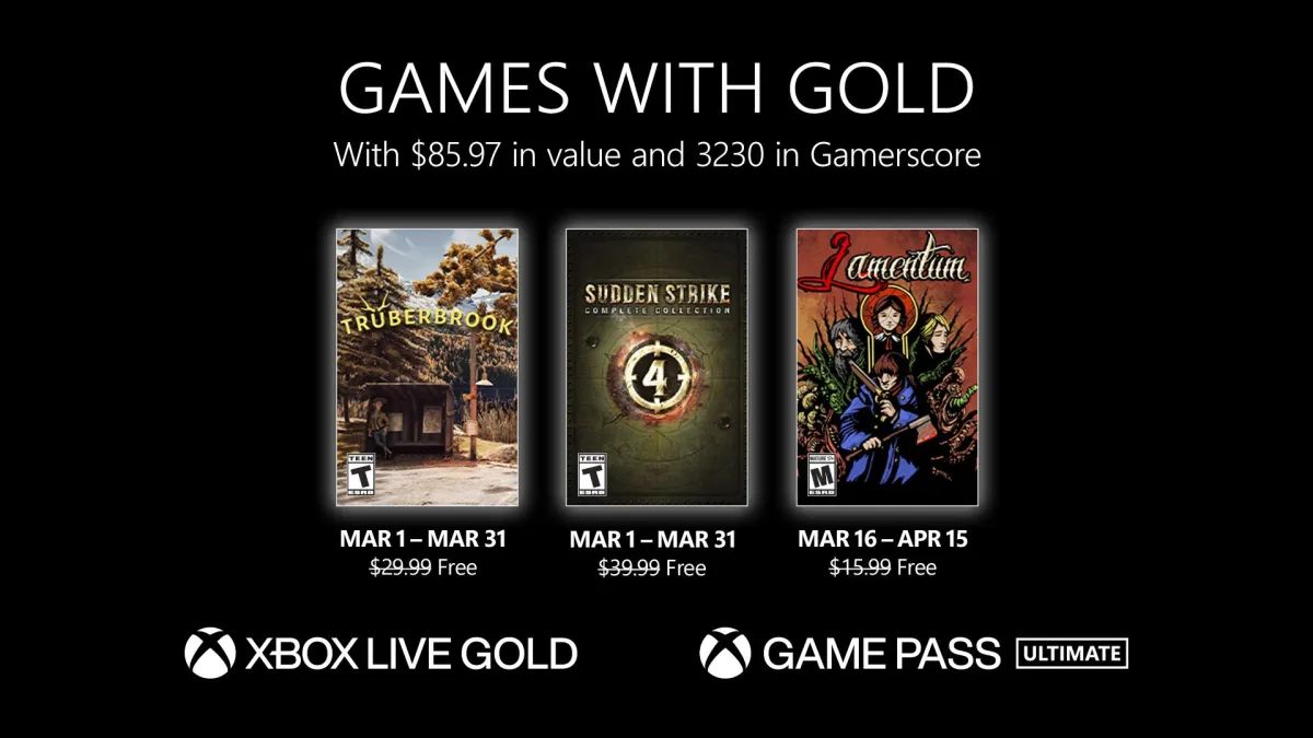 Microsoft annonce les jeux Xbox Live Gold du mois de mars