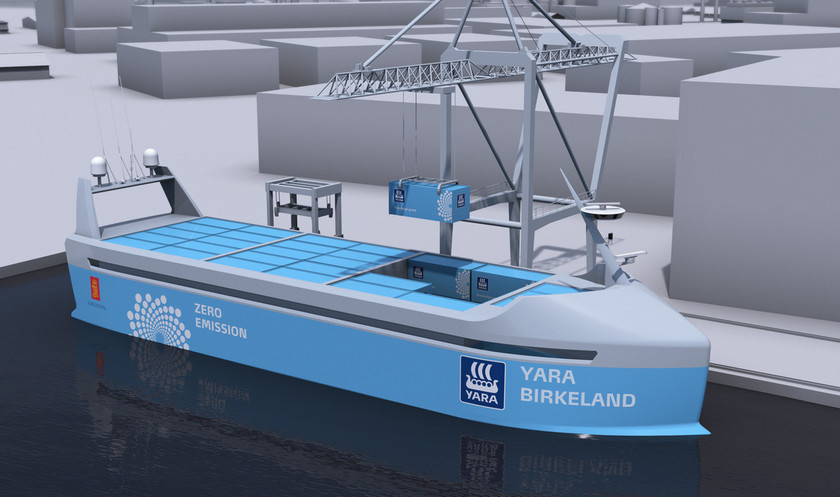 Норвегия построит беспилотный электрический грузовой корабль