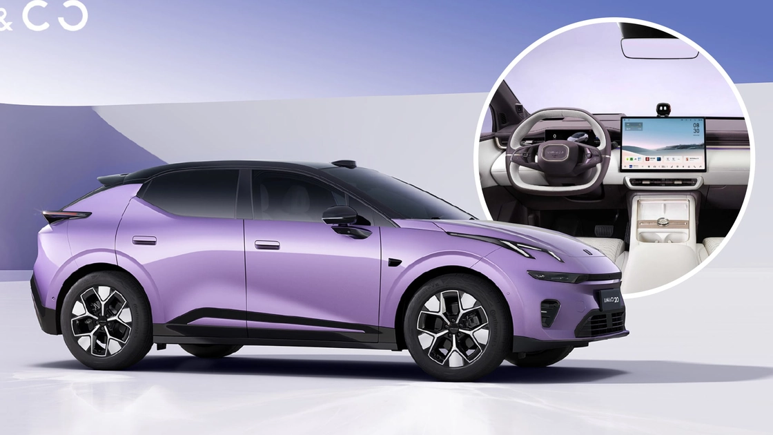 Інтер'єр Lynk & Co 02 у фіолетовому кольорі