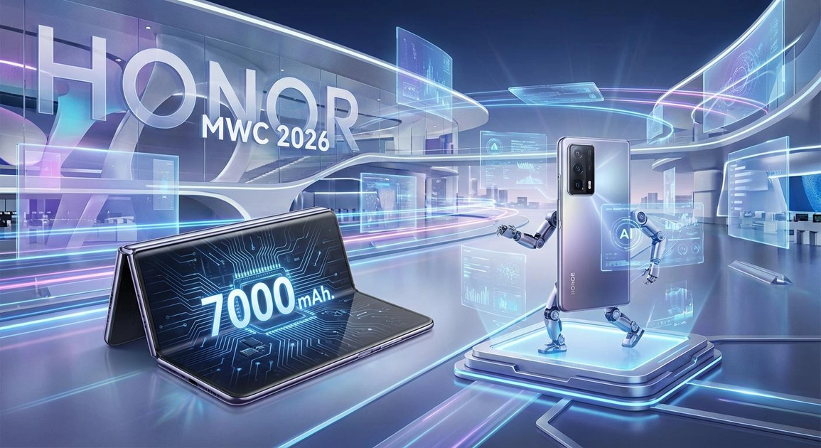 Промо-плакат презентації Honor на виставці MWC 2026