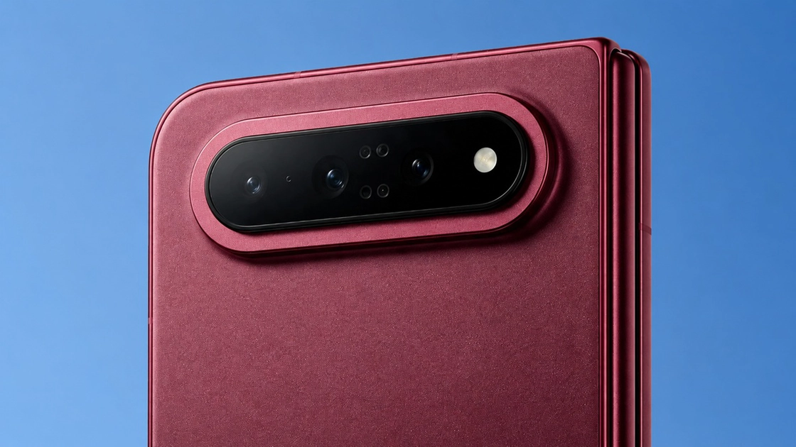 The Xiaomi 18 Fold in Burgundy Red, as spotted in real-world leak photos posted to Weibo.