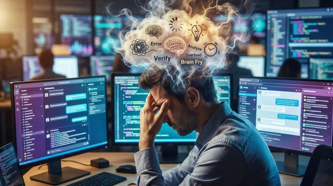 Ілюстрація вигорання через перевантаження технологіями