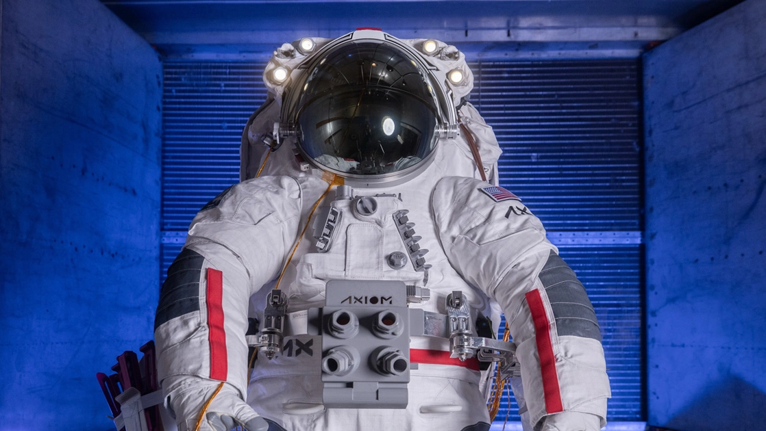 Prototype de la combinaison lunaire AxEMU. Illustration : Axiom Space