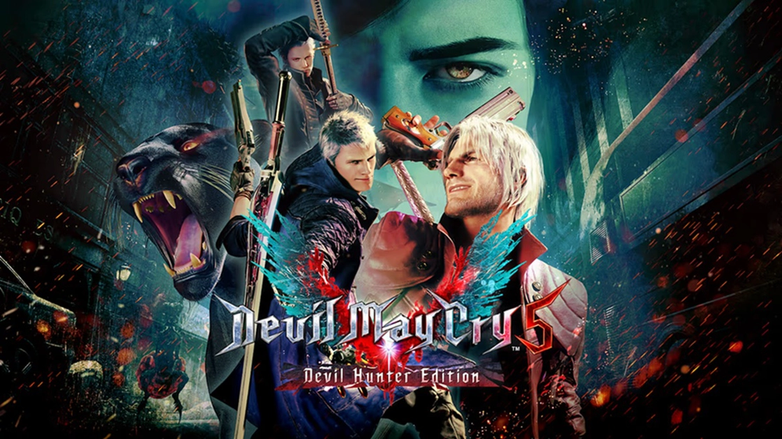 Devil May Cry 5: Devil Hunter Edition on Nintendo Switch 2 — stable 60 FPS in handheld mode.