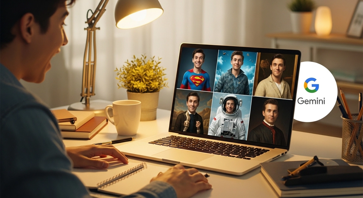Interface de génération d'images Google Gemini personnalisée