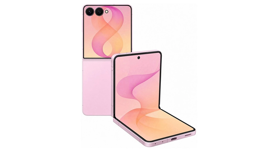 Samsung Galaxy Z Flip 8 official render — available in Cream, Pink, and Graphite.