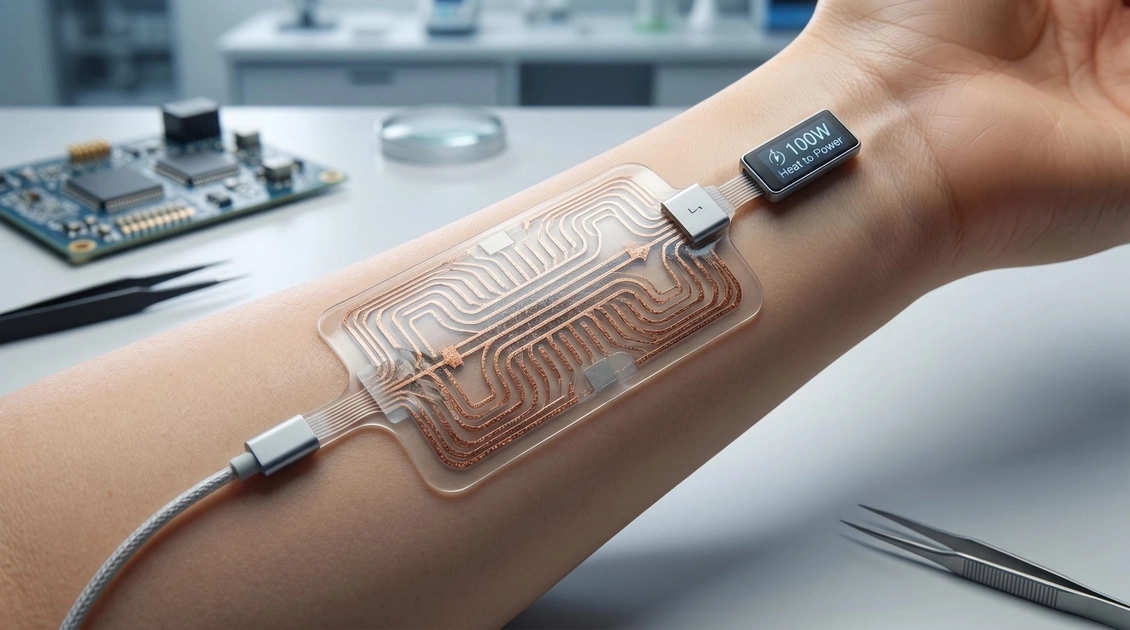 Гнучкий термоелектричний генератор на шкірі людини