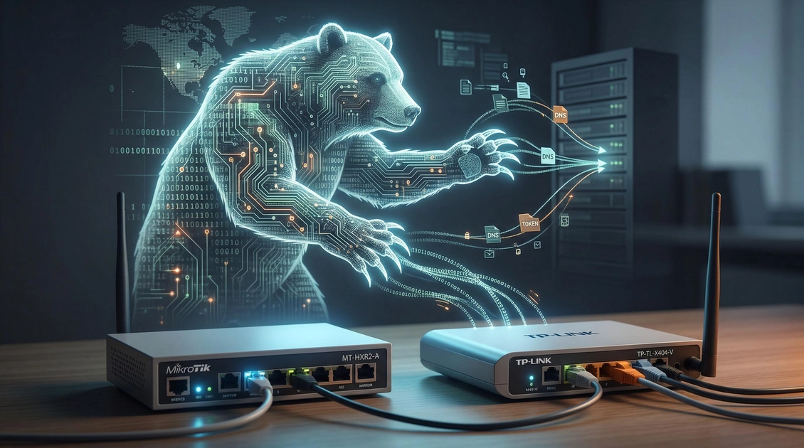 Routeur Wi-Fi avec voyants clignotants dans l'obscurité