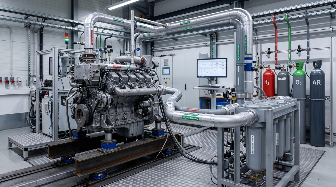 Essais du moteur en laboratoire. Photo : Jana Dünnhaupt / Uni Magdeburg