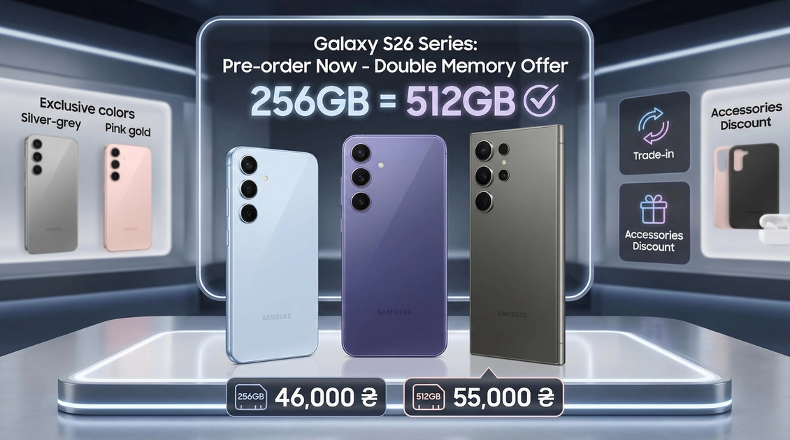 Смартфони лінійки Samsung Galaxy S26 у різних кольорах