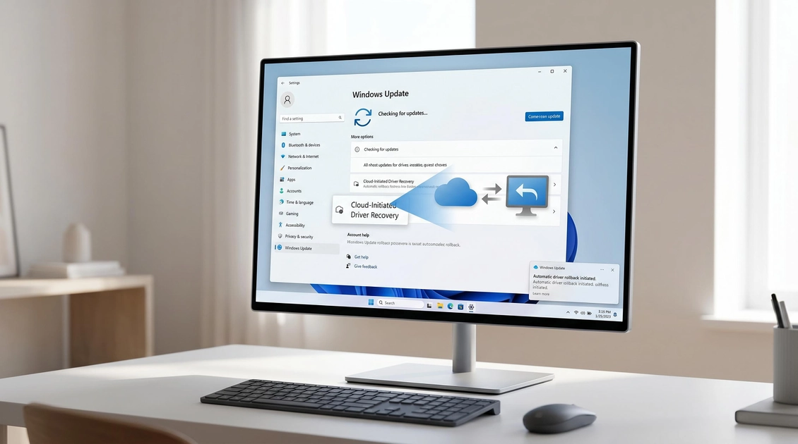 Інтерфейс Windows Update на екрані монітора