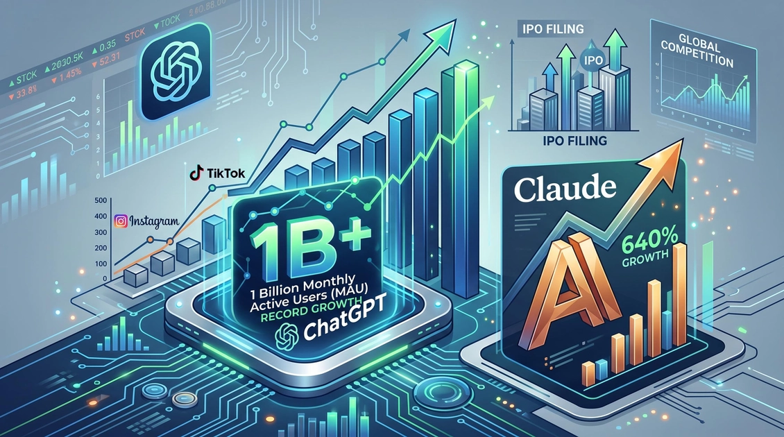 ChatGPT hits 1 billion users — but Claude is closing the gap fast