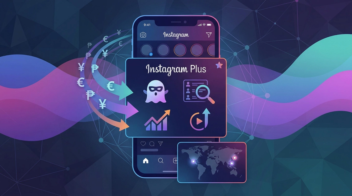 Interface Instagram sur smartphone affichant des options premium