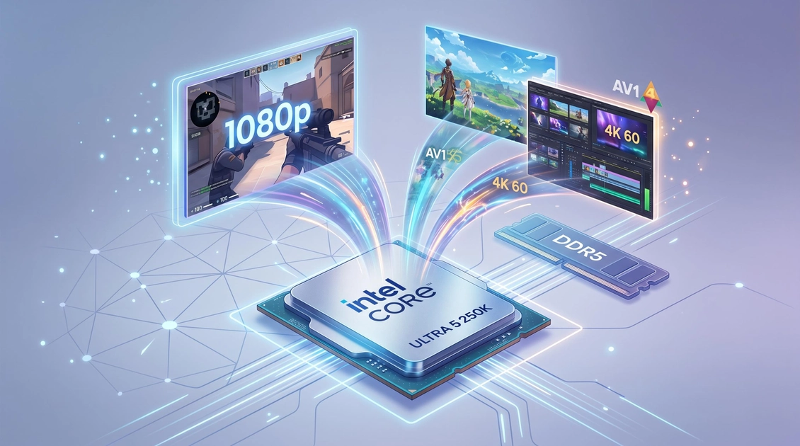 Процесор Intel Core Ultra на фоні логотипа компанії