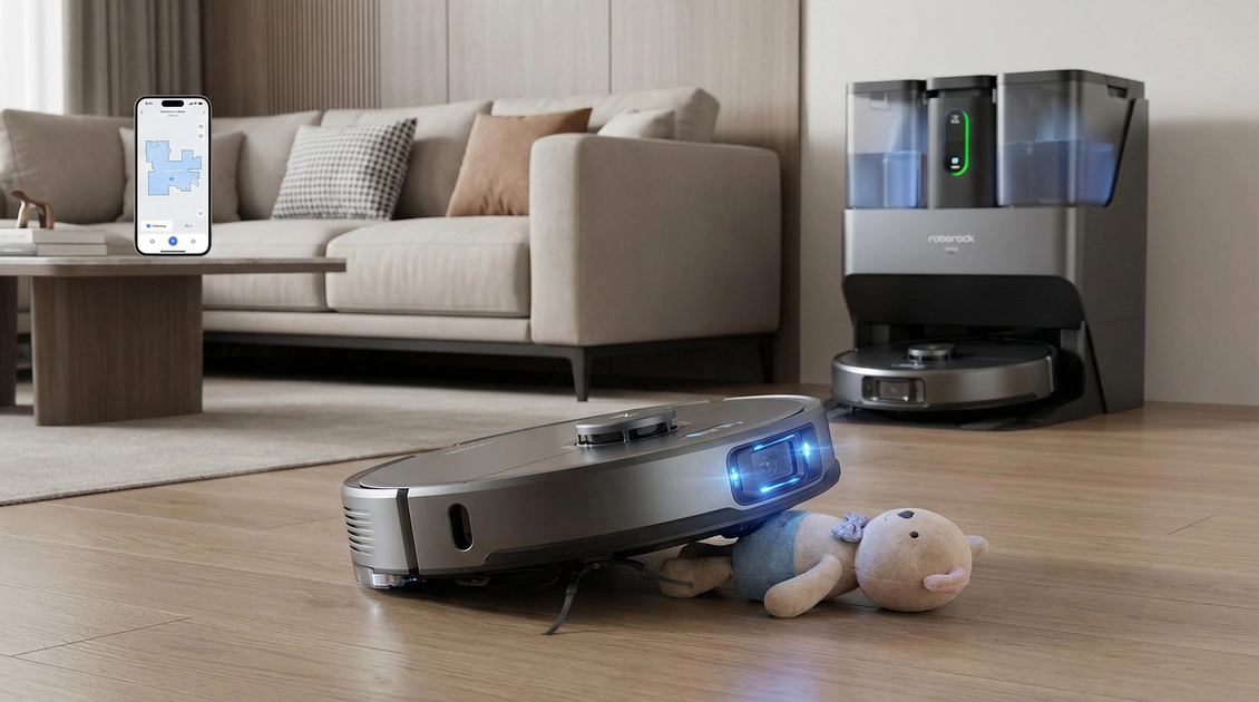 Робот-пилосос Roborock P20 Max на зарядній станції