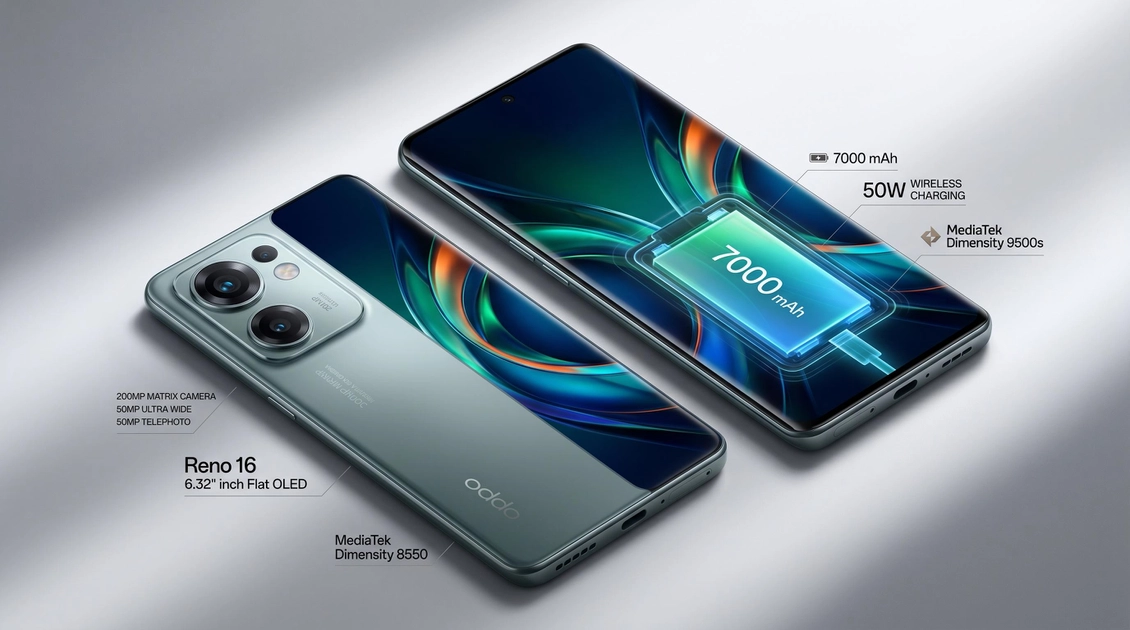 Смартфони нової лінійки Oppo Reno 16