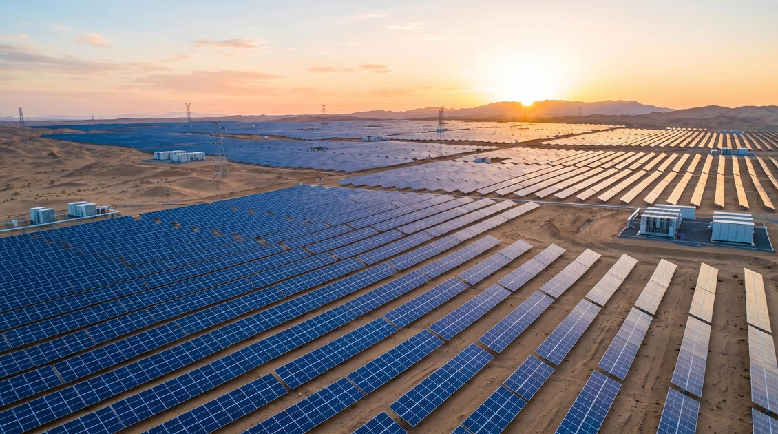 Масштабна сонячна електростанція в пустелі