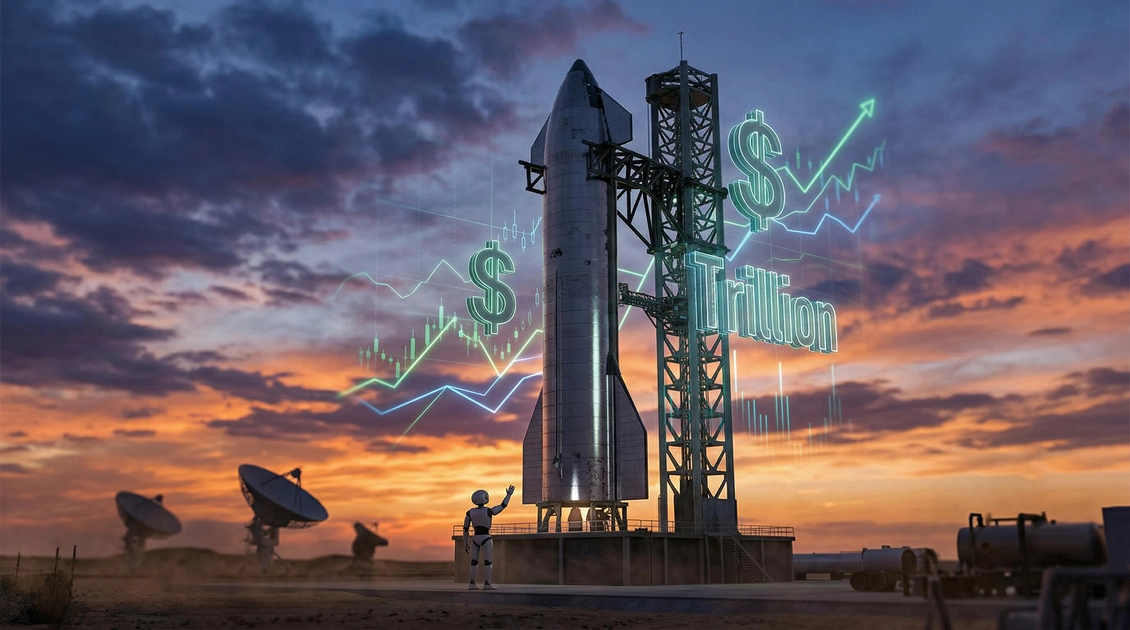 Ракета SpaceX на фоні заходу сонця