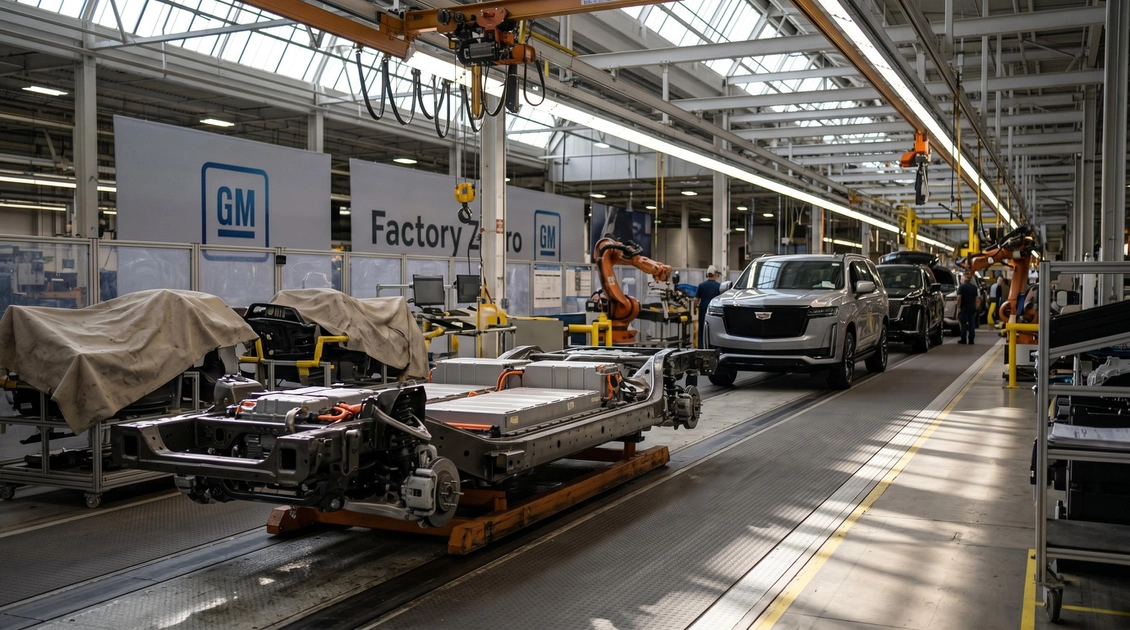 Електричний пікап General Motors на зарядці