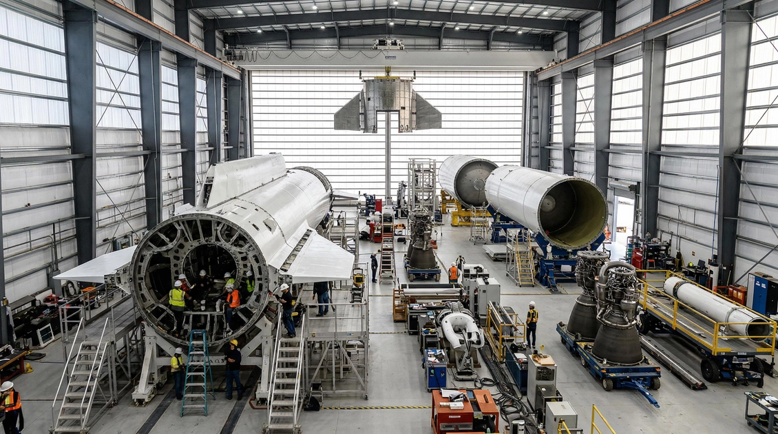 Збірка космічного корабля Starship S40