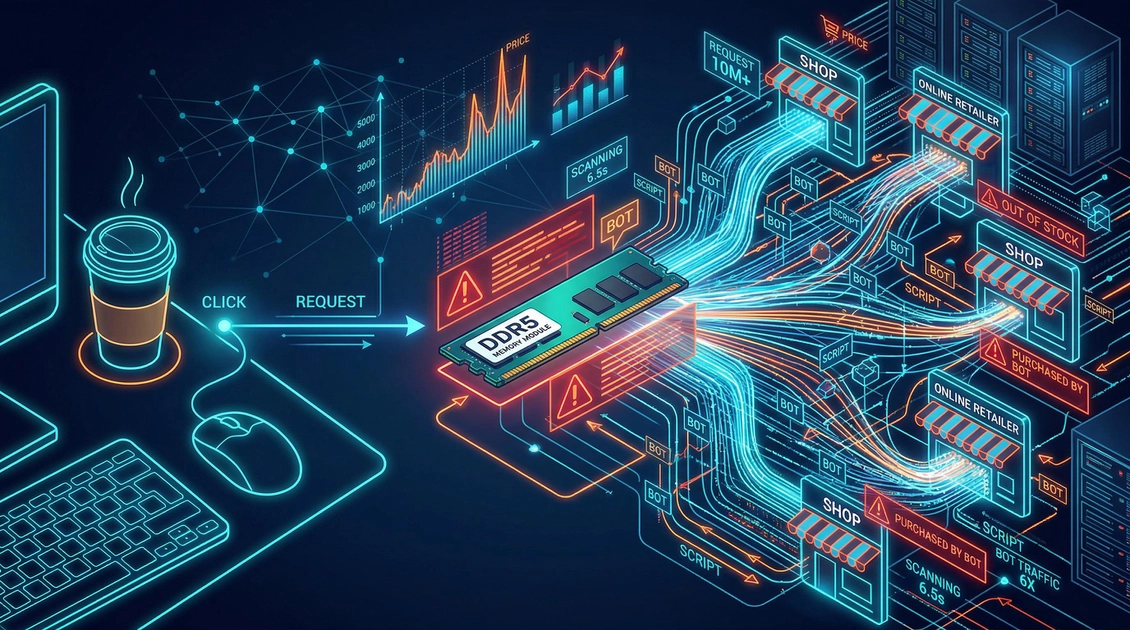 Модулі оперативної пам'яті DDR5 на материнській платі