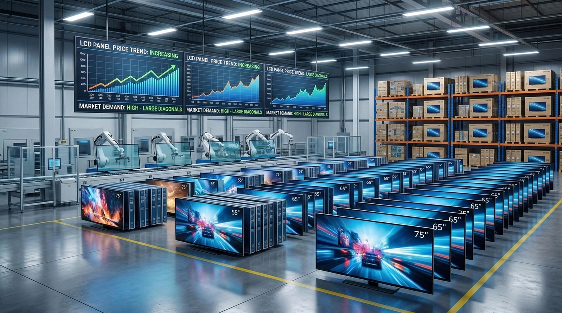 Графік зростання цін на телевізійні панелі