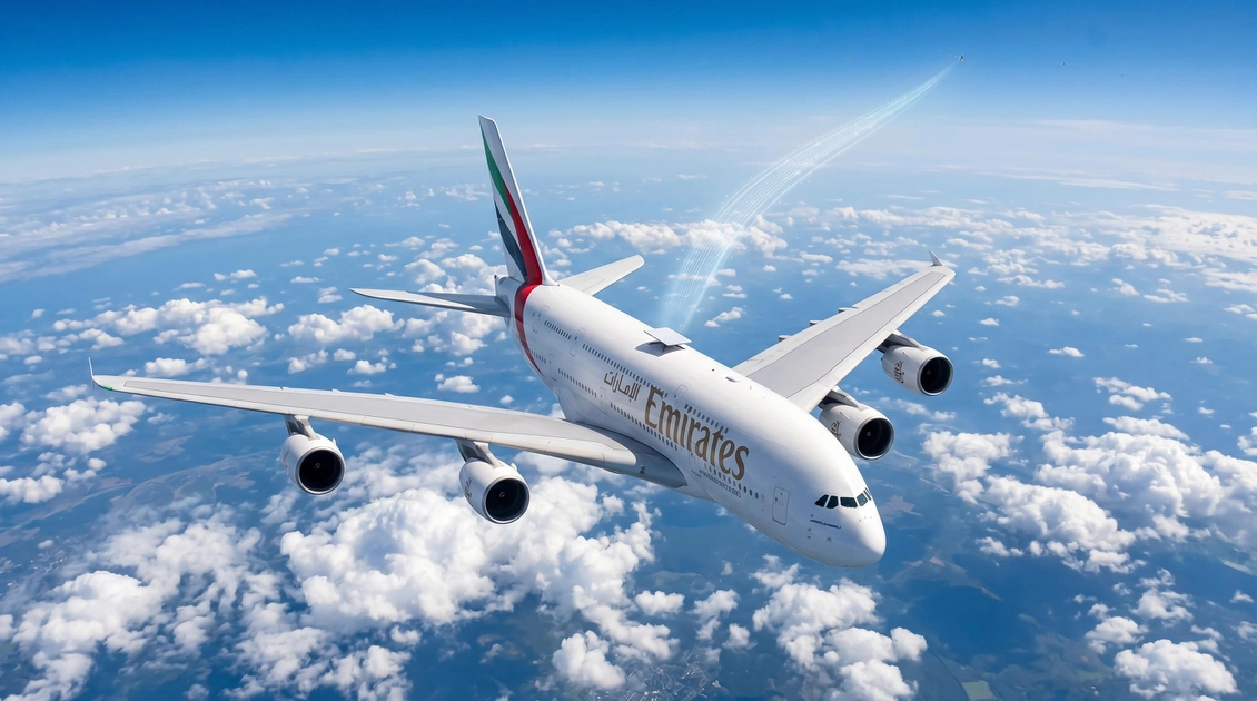 Літак Airbus A380 з антенами Starlink