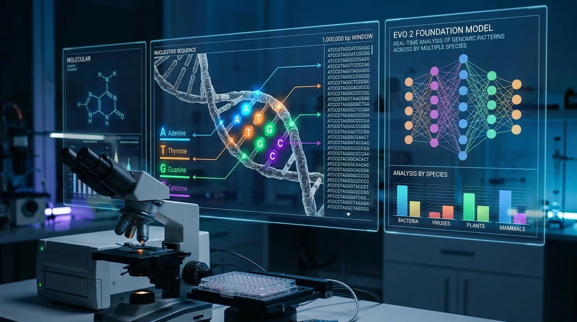 Візуалізація структури ДНК та роботи ШІ