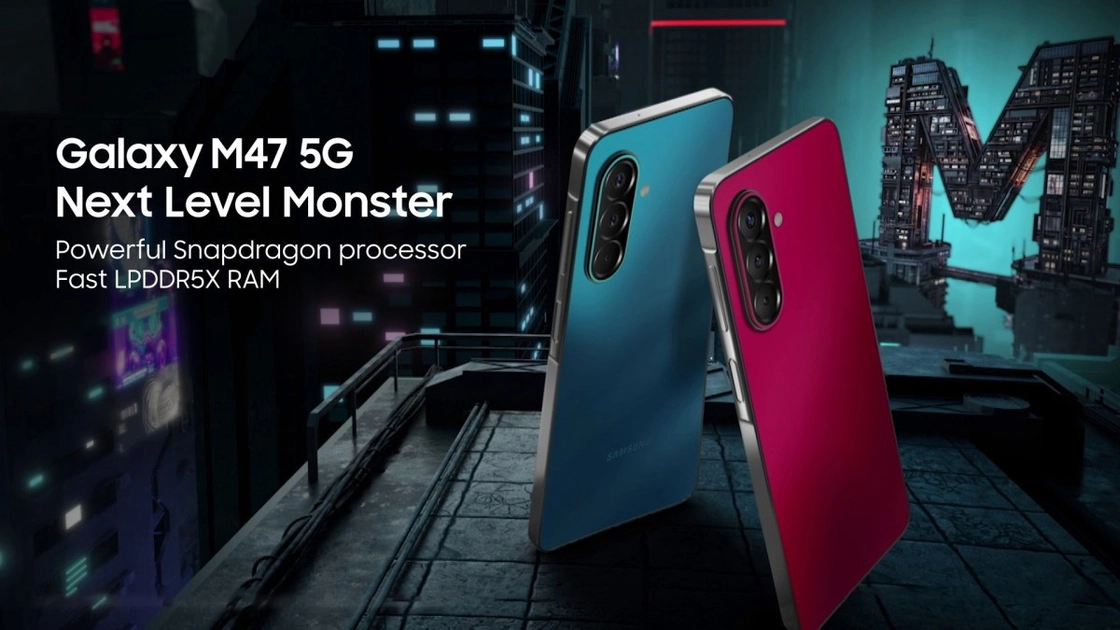Samsung Galaxy M47 5G — rear camera array with 50MP OIS main sensor.
