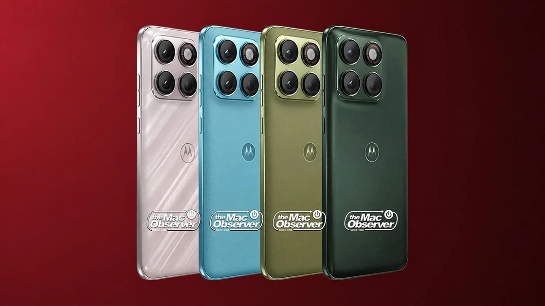 Motorola Edge 70 Neo leaked render — four color options, flat display, square camera module.
