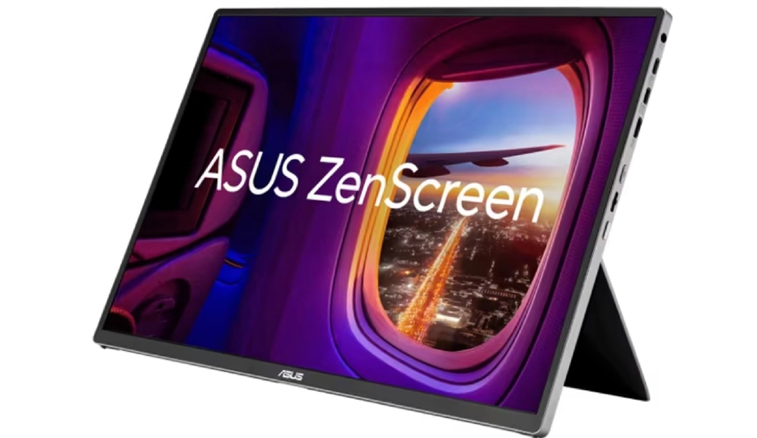 The Asus ZenScreen MQ16FC features a 16-inch OLED panel with a 16:10 aspect ratio and 1920×1200 resolution.