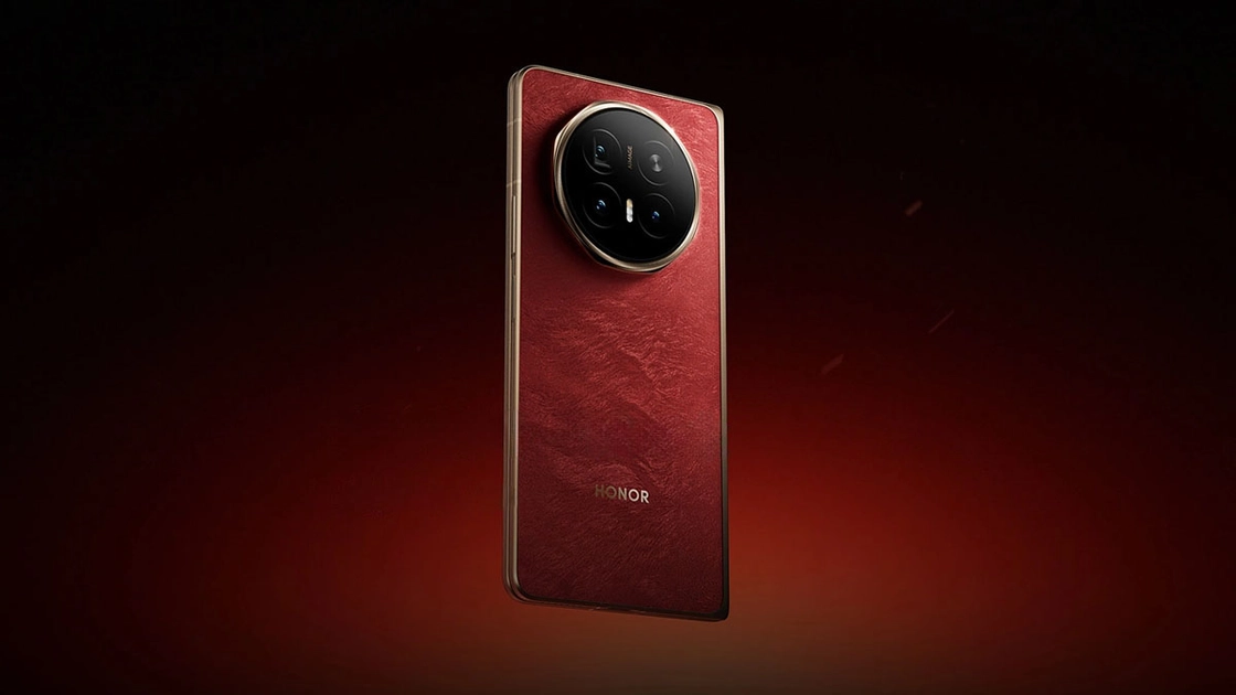 Складаний смартфон Honor Magic V6 у червоному кольорі