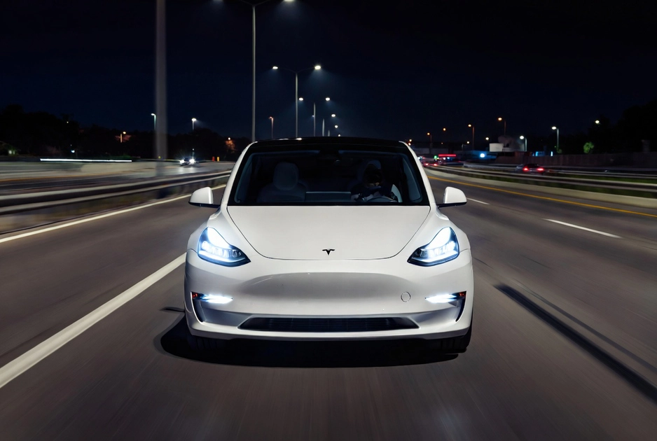 Електромобіль Tesla на автопілоті