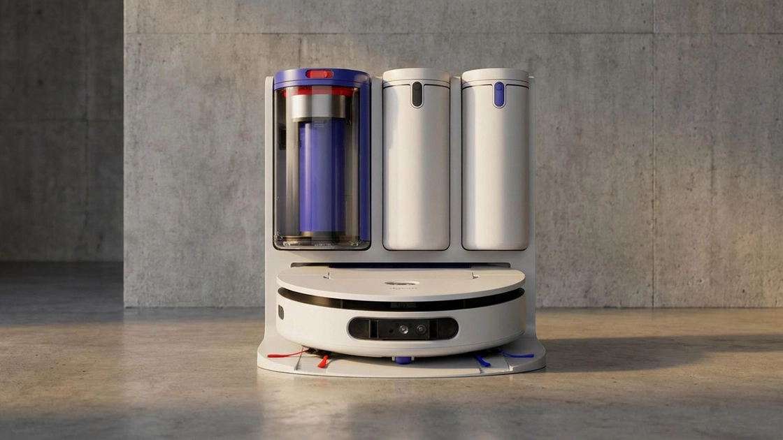 Робот-пилотяг Dyson R3 AI на зарядній станції
