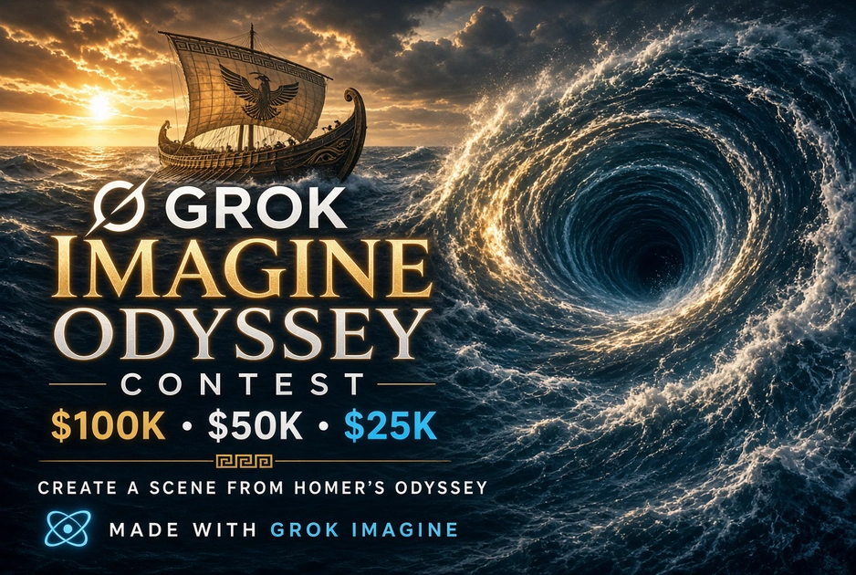 Промо зображення конкурсу Grok Imagine Odyssey