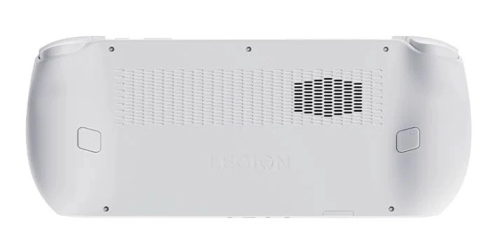 Vue arrière de la console avec logo Legion