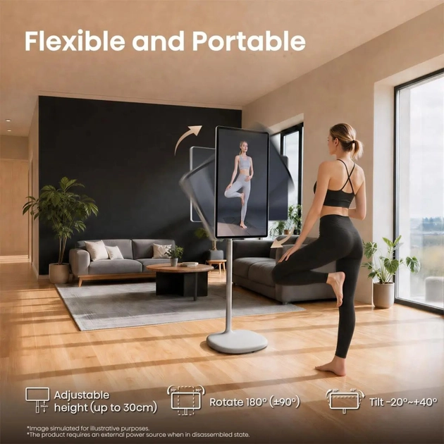 RoamView utilisé en position verticale pour une séance de sport