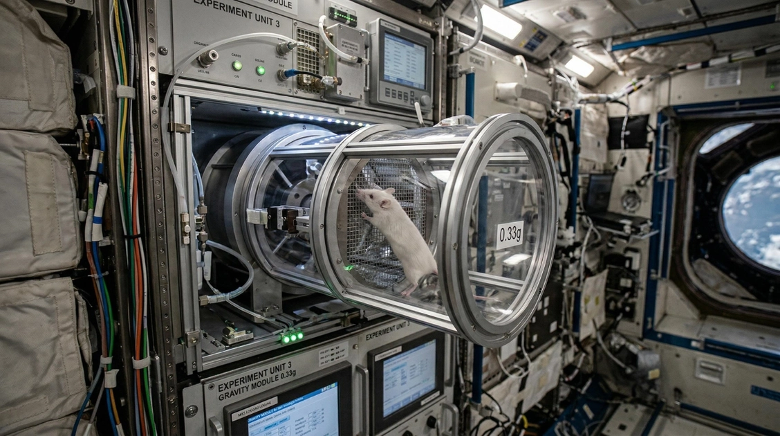 Лабораторна миша в умовах невагомості на борту космічної станції
