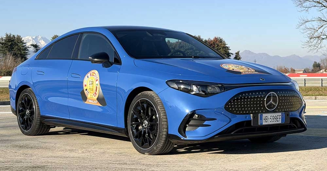 Mercedes-Benz CLA adorned with 'The Car Of The Year' logos