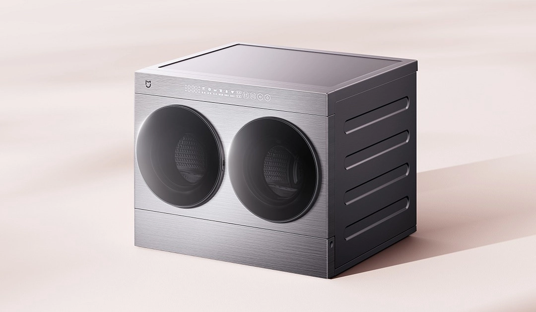 Le Mijia Mini Dual-Tube Washer Dryer 5 kg et ses deux zones de lavage indépendantes.