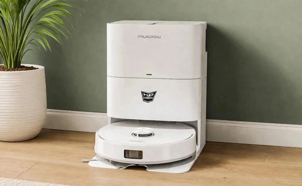 Флагманський робот-пилосос Milagrow iMap Max W300 Ultra на док-станції