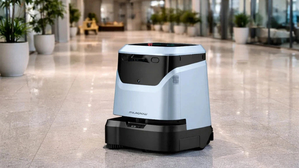 Промисловий робот-прибиральник Milagrow Spaze у роботі