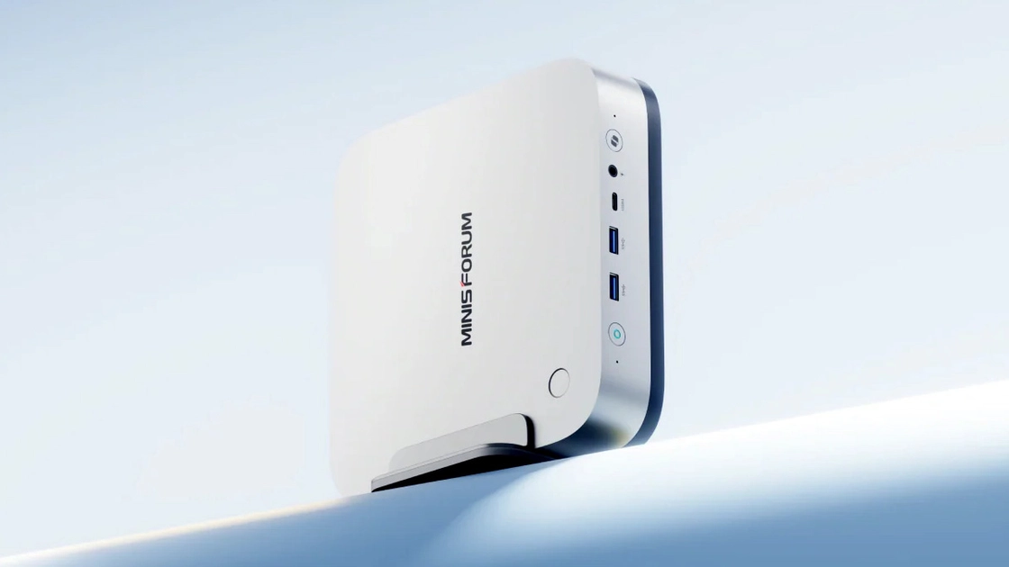 Front panel of the Minisforum M2 mini-PC. Image: Minisforum