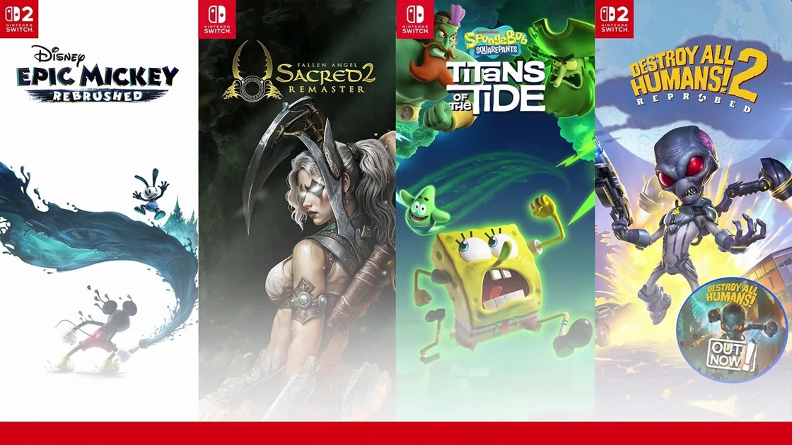 THQ Nordic is bringing five games to Switch and Switch 2, including Mickey Mouse and SpongeBob