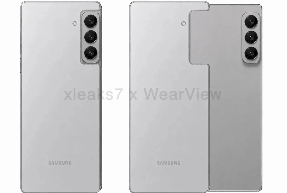 The patent shows the rear camera module shifting position as the display expands — sensors track both changes to adapt the phone's software and hardware in real time.