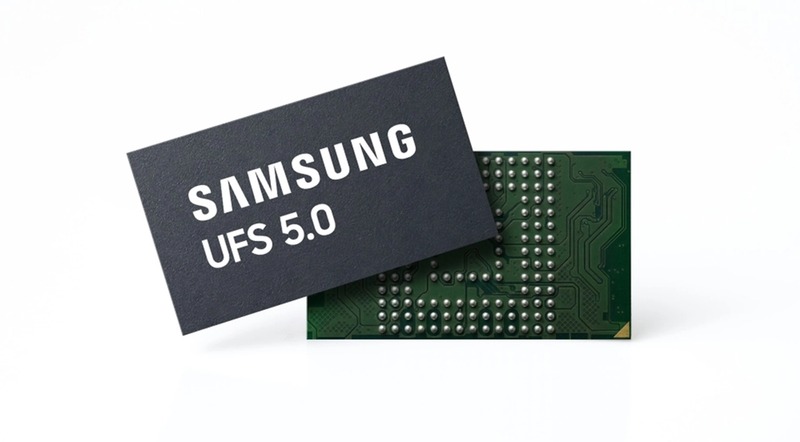 Samsung UFS 5.0 flash memory chip — 16.7% smaller than UFS 4.1 and up to 1 TB capacity.